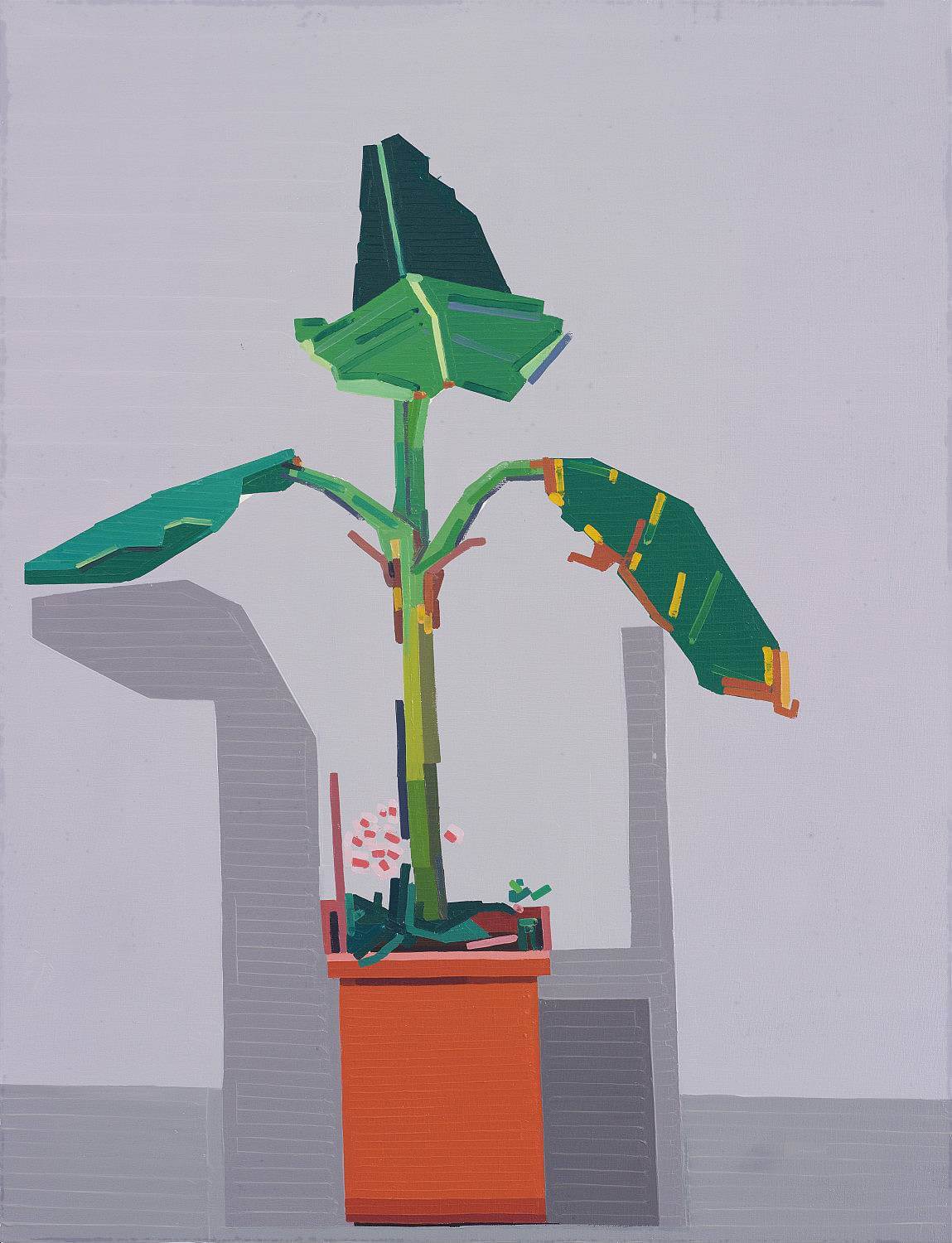 End of Europe (Plant in Corner), 2015, oil on linen, 130x100 cm