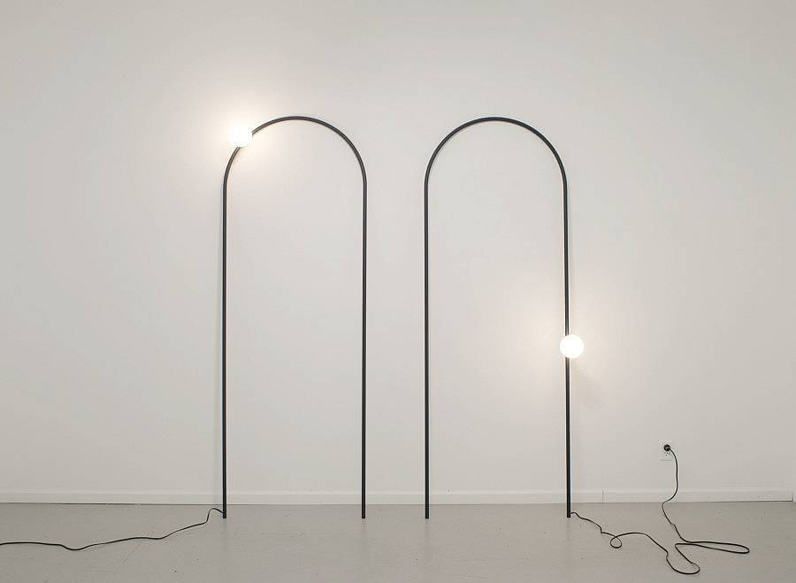 Arch Lamp 2012 | wire, powder coated, lamp components, bulb | 32" x 88" (each) 