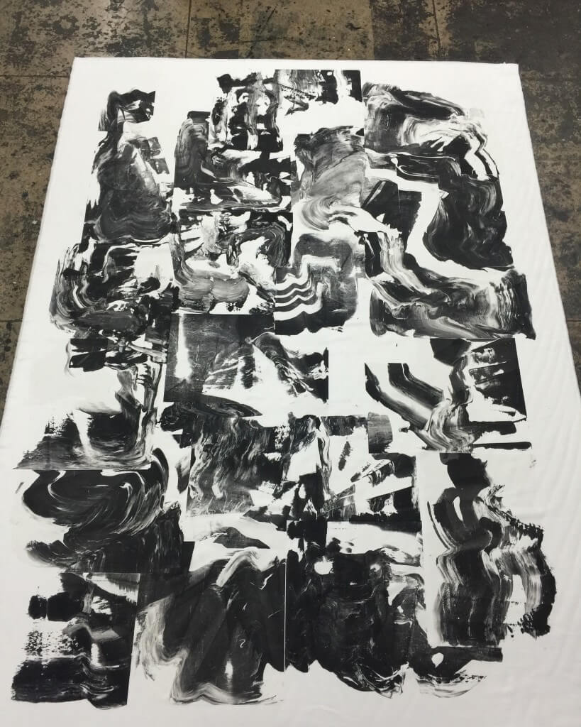 BOON (pre-strechted) / Gesso on microsuede / 82" x 60" inch / 2015