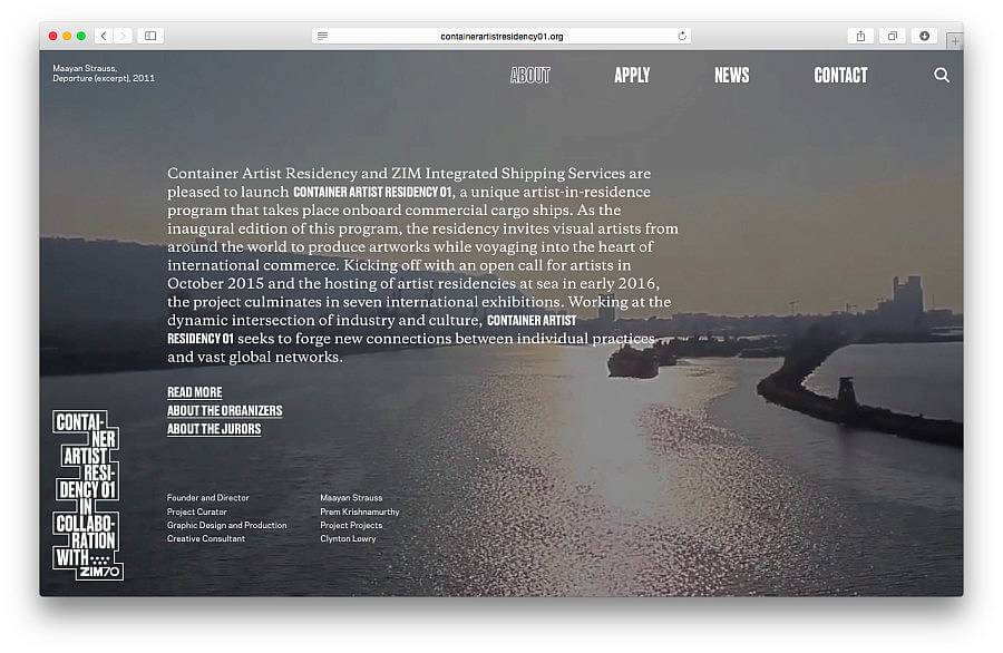 Container Artist Residency 01 website by Project Projects