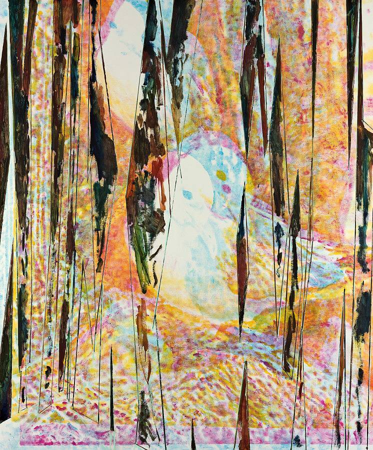 Jered Sprecher, Trees Walking, oil on linen, 72" x 60", 2015