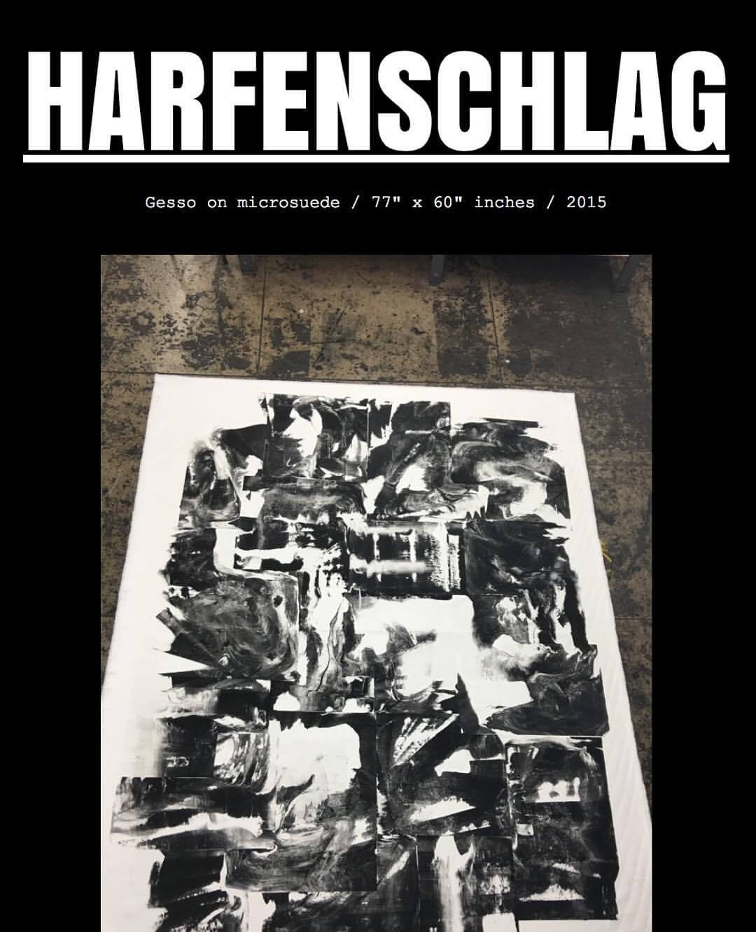 HARFENSCHLAG (website view) / Gesso on microsuede / 77” x 60” inches / 2015