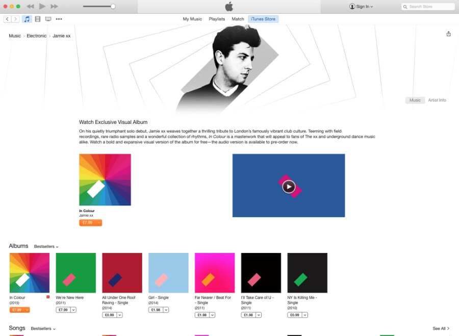 Jamie xx iTunes album visualizer