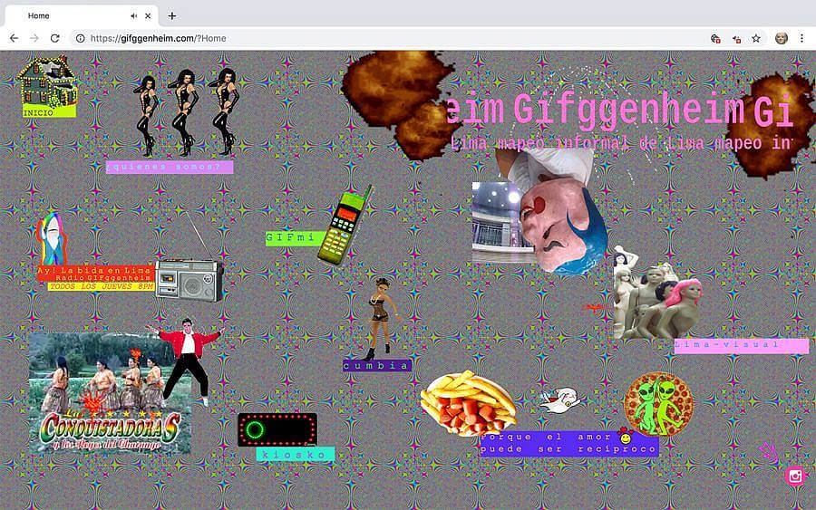 Image description: A Website of various gifs is displayed. various images including a cellphone, and figures are displayed. 